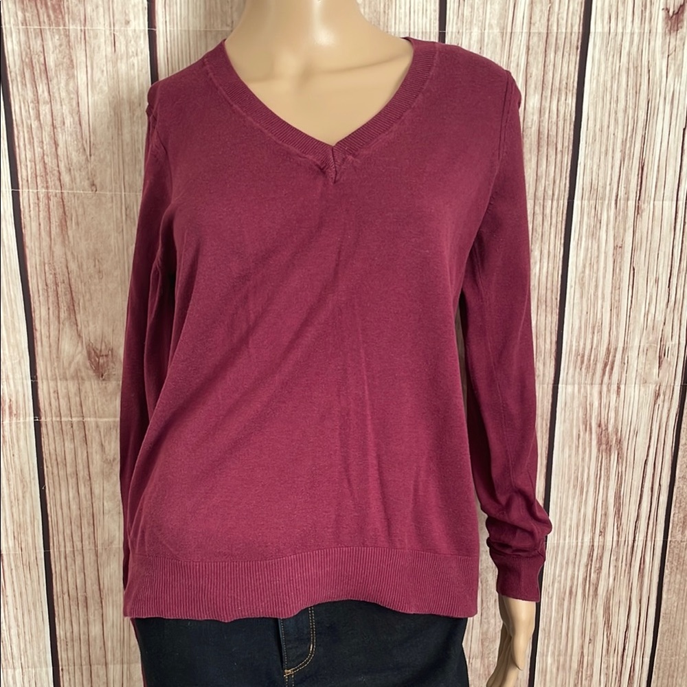 Banana Republic V-Neck Burgundy Sweater - Med